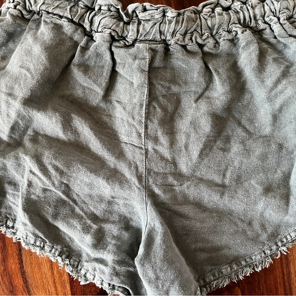 Young Fabulous & Broke YFB Green linen blend drawstring Shorts women’s small - Picture 5 of 15